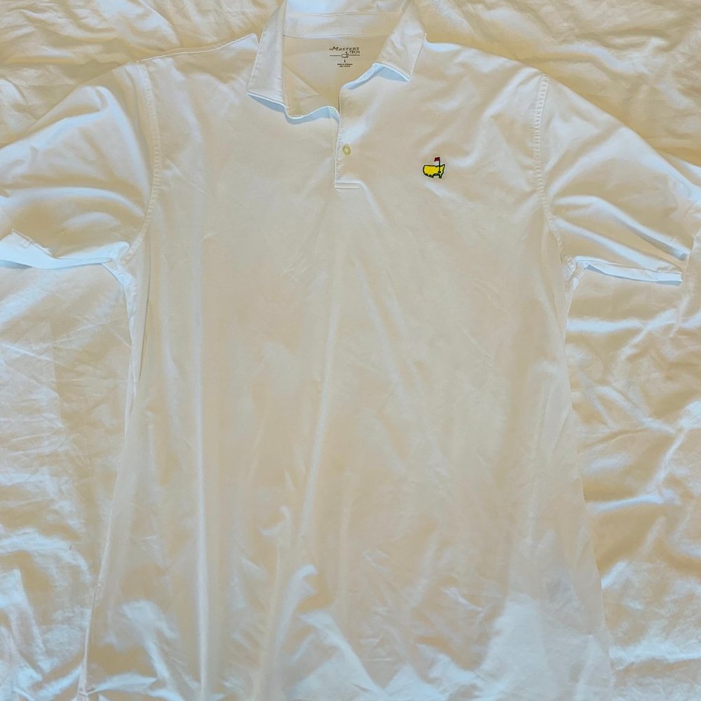 Master's Tech Golf Performance Shirt, White, Men's Size Large